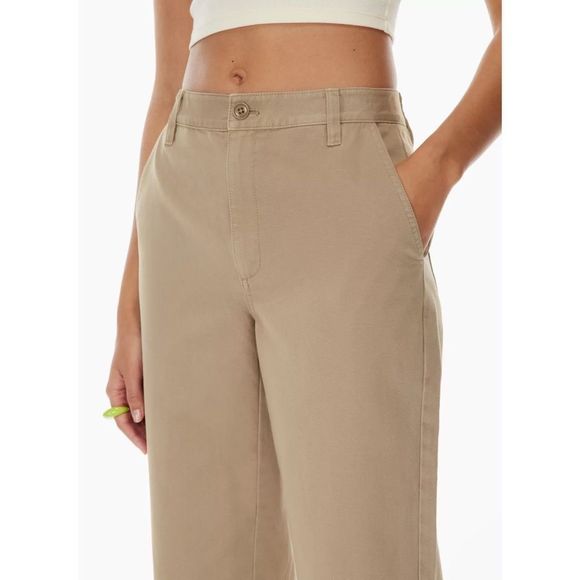 Aritzia Sunday Best Jaden Pant High-waisted Chino in GD Turner Taupe Size 2 - Picture 3 of 15